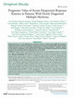 Research paper thumbnail of Prognostic Value of Serum Paraprotein Response Kinetics in Patients With Newly Diagnosed Multiple Myeloma