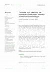 Research paper thumbnail of The right stuff; realizing the potential for enhanced biomass production in microalgae