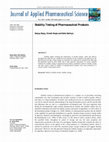 Research paper thumbnail of Stability Testing of Pharmaceutical Products