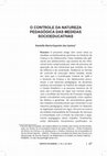 Research paper thumbnail of O controle da natureza pedagógica das medidas socioeducativas