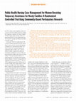 Research paper thumbnail of Public Health Nursing Case Management for Women Receiving Temporary Assistance for Needy Families: A Randomized Controlled Trial Using Community-Based Participatory Research