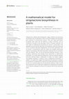 Research paper thumbnail of A mathematical model for strigolactone biosynthesis in plants