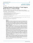 Research paper thumbnail of Targeting Metabolic Remodeling in Triple Negative Breast Cancer in a Murine Model