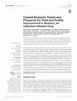 Research paper thumbnail of Current Research Trends and Prospects for Yield and Quality Improvement in Sesame, an Important Oilseed Crop