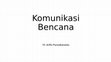 Research paper thumbnail of Komunikasi Bencana