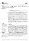 Research paper thumbnail of Relativistic Free Schrödinger Equation for Massive Particles in Schwartz Distribution Spaces