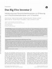 Research paper thumbnail of Das Big Five Inventar 2