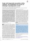 Research paper thumbnail of People with disagreeable personalities (selfish, combative, and manipulative) do not have an advantage in pursuing power at work