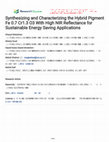 Research paper thumbnail of Synthesizing and Characterizing the Hybrid Pigment Fe 0.7 Cr1.3 O3 With High NIR Reflectance for Sustainable Energy Saving Applications