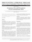 Research paper thumbnail of Awareness, use, and perceptions of low-carbohydrate diets