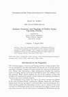 Research paper thumbnail of Analysis, Geometry and Topology of Positive Scalar Curvature Metrics