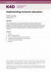 Research paper thumbnail of Implementing Inclusive Education