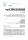 Research paper thumbnail of Emerging Importance of Viral Transport Media in High-Throughput Sequencing Fidelity for Genomic Analysis