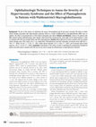 Research paper thumbnail of Ophthalmologic Techniques to Assess the Severity of Hyperviscosity Syndrome and the Effect of Plasmapheresis in Patients with Waldenström's Macroglobulinemia