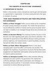 Research paper thumbnail of THE CONCEPTS OF POLITICS AND GOVERNANCE 1.1 DEFINITIONS OF POLITICS