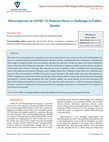 Research paper thumbnail of Mucormycosis in COVID- 19 Patients Poses a Challenge to Public Health