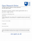 Research paper thumbnail of Air-borne acoustic surface waves generated over a periodic rough surface