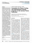 Research paper thumbnail of Conception for Fitness Testing and individualized training programs in the German Tennis Federation