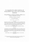 Research paper thumbnail of La “tragedia de la cultura moderna” de Georg Simmel como crítica a las sociedades modernas