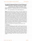 Research paper thumbnail of Developing An Optimization Model For Pavement Maintenance Planning And Resource Allocation In Hossana Town, Ethiopia