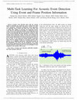 Research paper thumbnail of Multi-Task Learning for Acoustic Event Detection Using Event and Frame Position Information