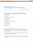 Research paper thumbnail of Communication apprehension and teaching assistants