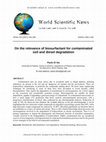 Research paper thumbnail of On the relevance of biosurfactant for contaminated soil and diesel degradation