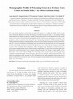 Research paper thumbnail of Demographic Profile of Poisoning Cases in a Tertiary Care Center in South India – An Observational Study