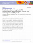 Research paper thumbnail of Small and medium enterprise (SME) competitiveness and employment creation: the mediating role of SME growth