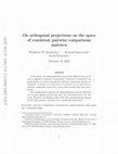 Research paper thumbnail of On Orthogonal Projections on the Space of Consistent Pairwise Comparisons Matrices