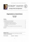 Research paper thumbnail of Organizations as a social actors