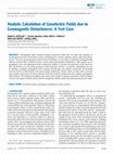 Research paper thumbnail of Analytic Calculation of Geoelectric Fields Due to Geomagnetic Disturbances: A Test Case