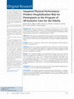 Research paper thumbnail of Impaired Physical Performance Predicts Hospitalization Risk for Participants in the Program of All-Inclusive Care for the Elderly