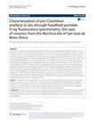 Research paper thumbnail of del Solar Velarde et al. 2016 _ Characterization of pre-Columbian artefacts in situ through handheld portable X-ray fluorescence spectrometry: The case of ceramics from the Mochica site of San José de Moro (Peru)