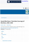 Research paper thumbnail of Sound Bite News: Television Coverage of Elections, 1968–1988