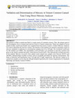 Research paper thumbnail of Validation and Determination of Mercury in Yemeni Common Canned Tuna Using Direct Mercury Analyzer