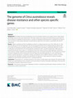 Research paper thumbnail of The genome of Citrus australasica reveals disease resistance and other species specific genes