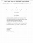 Research paper thumbnail of 2024 - Negotiating Citizenship: Securing Permanence?