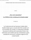 Research paper thumbnail of Paz con la naturaleza La COP16 de Cali y la defensa de la biodiversidad NUSO oct 2024