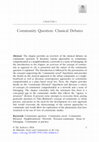 Research paper thumbnail of Community Question: Classical Debates