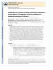 Research paper thumbnail of Identification of CYP genes in Mytilus (mussel) and Crassostrea (oyster) species: First approach to the full complement of cytochrome P450 genes in bivalves