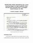 Research paper thumbnail of FROM THE STERA ARCHIVES (14): Letter from Ray Rogers to Luigi Gonella Re: Raes Threads, McCrone Data and C-14 Samples -Dated February 10, 1982