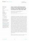 Research paper thumbnail of Heat content and temperature trends in the Mediterranean Sea as derived from Argo float data