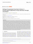 Research paper thumbnail of Heritage Transmission From Past to Future: A Practice-Based Exploration of Value Education Through Oral History