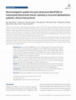 Research paper thumbnail of Neuronavigation-guided focused ultrasound (NaviFUS) for transcranial blood-brain barrier opening in recurrent glioblastoma patients: clinical trial protocol