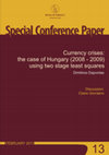 Research paper thumbnail of Currency crises: The case of Hungary (2008-2009)