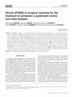 Research paper thumbnail of Peroral (Poem) or Surgical Myotomy for the Treatment of Achalasia: A Systematic Review and Meta-Analysis