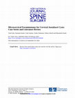 Research paper thumbnail of Microcervical Foraminotomy for Cervical Juxtafacet Cysts: Case Series and Literature Review