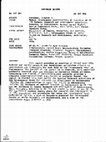 Research paper thumbnail of Toward Interagency Coordination: An Overview of FY '74 Federal Research and Development Activities Relating to Adolescence. Second Annual Report