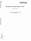 Research paper thumbnail of The evaluation of human capital in Malawi